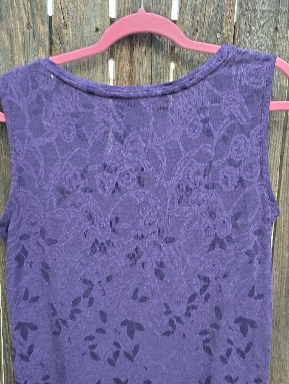 Simply Vera Vera Wang Purple Floral-Texture Tank Top - Picture 8 of 10